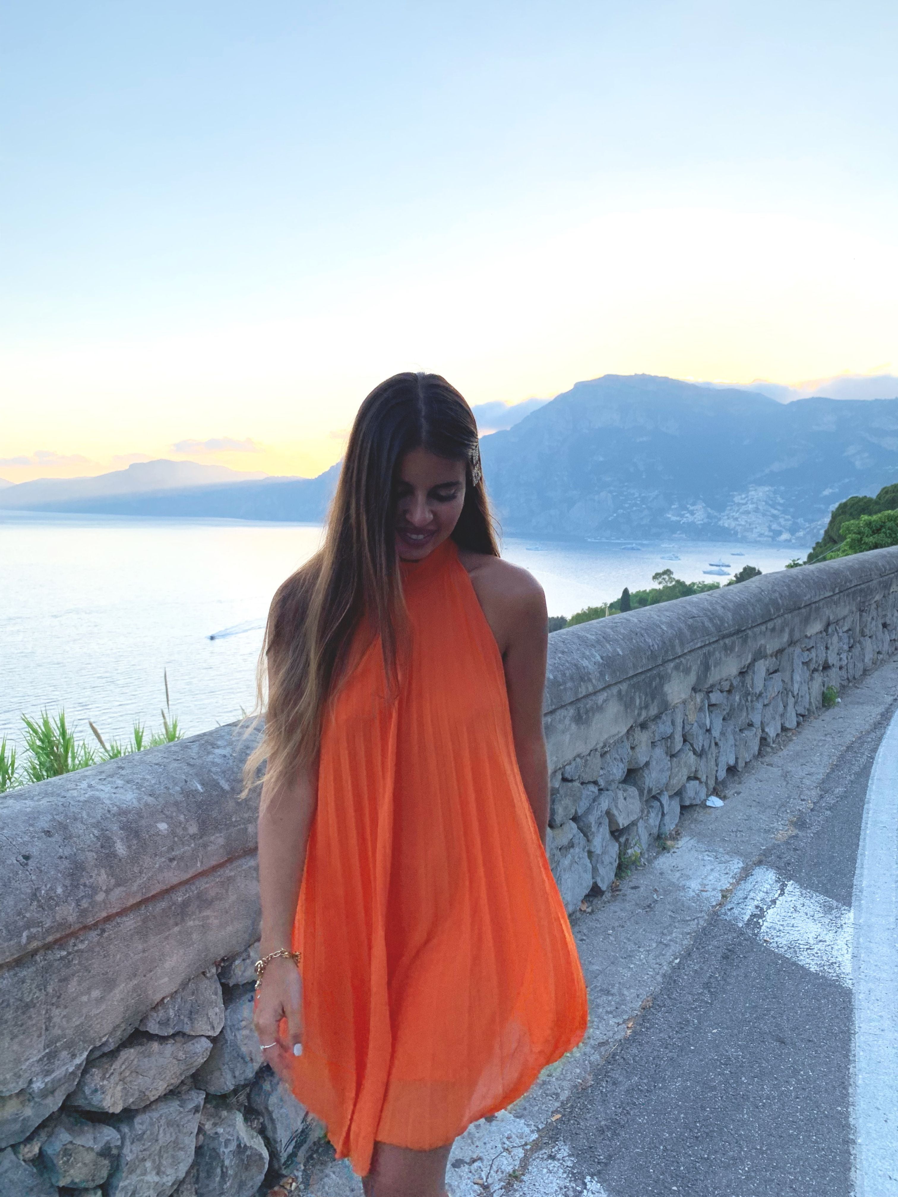 Vestido Halter Plisado