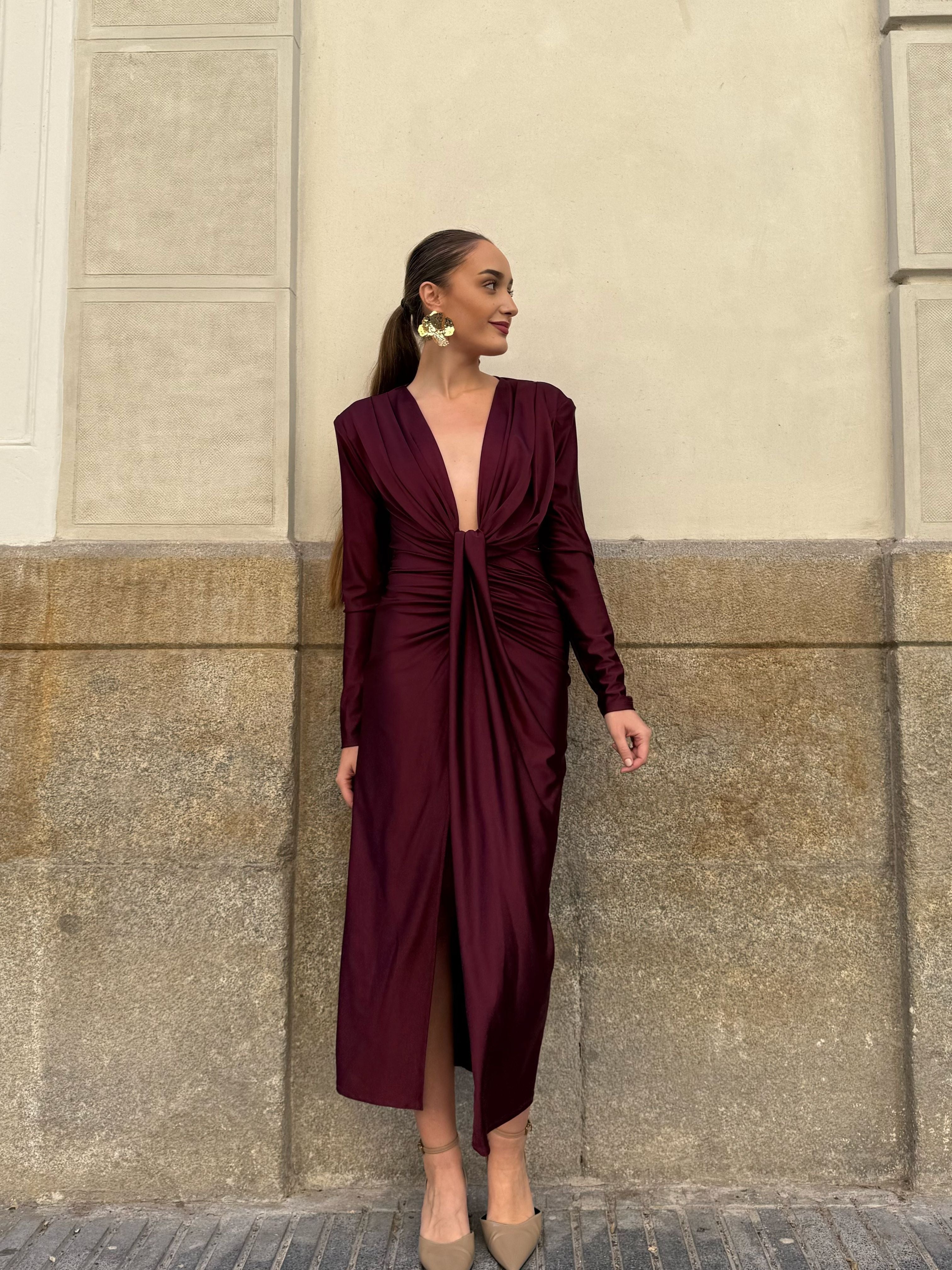 Vestido Nudo Fruncido