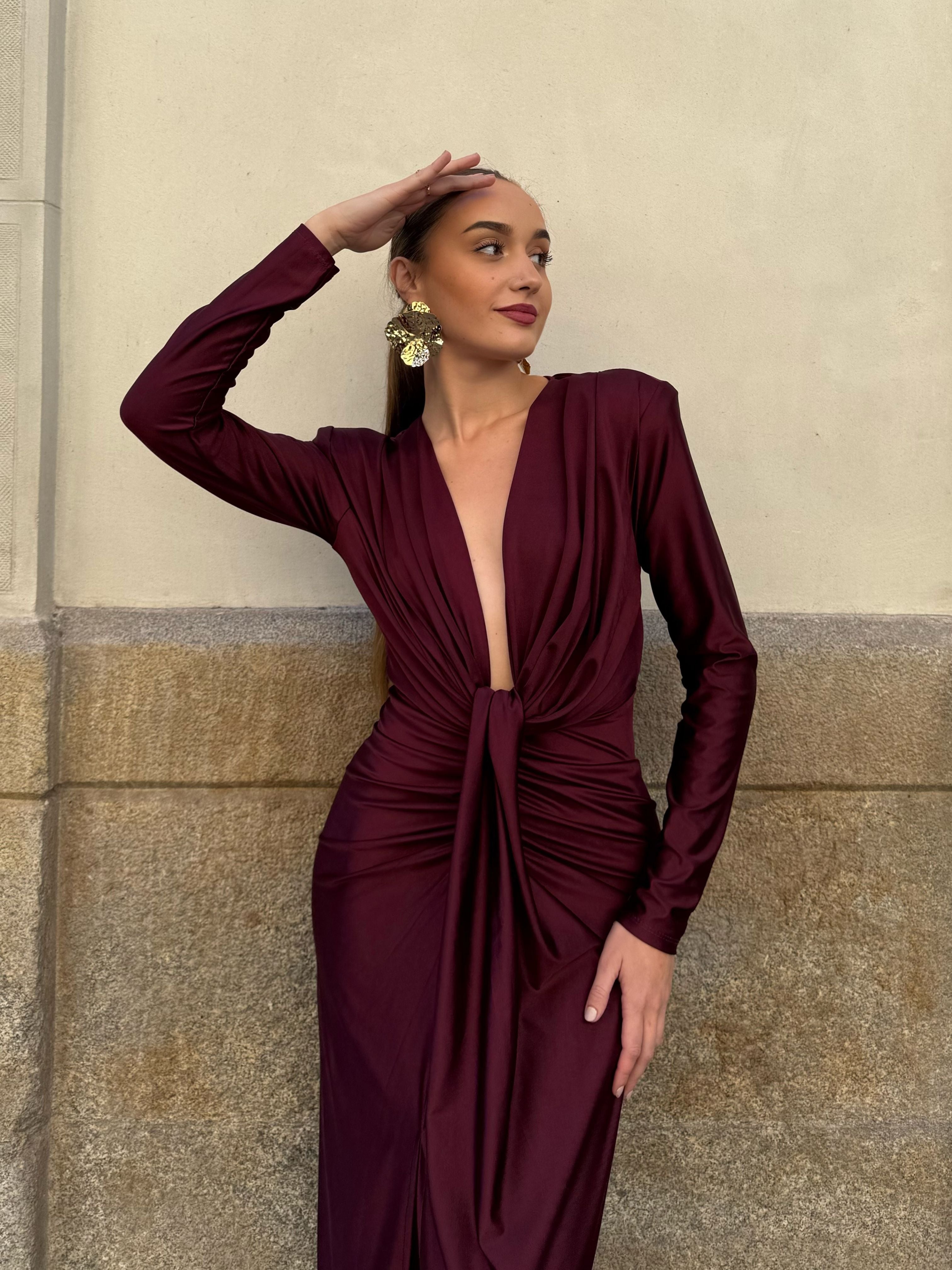 Vestido Nudo Fruncido