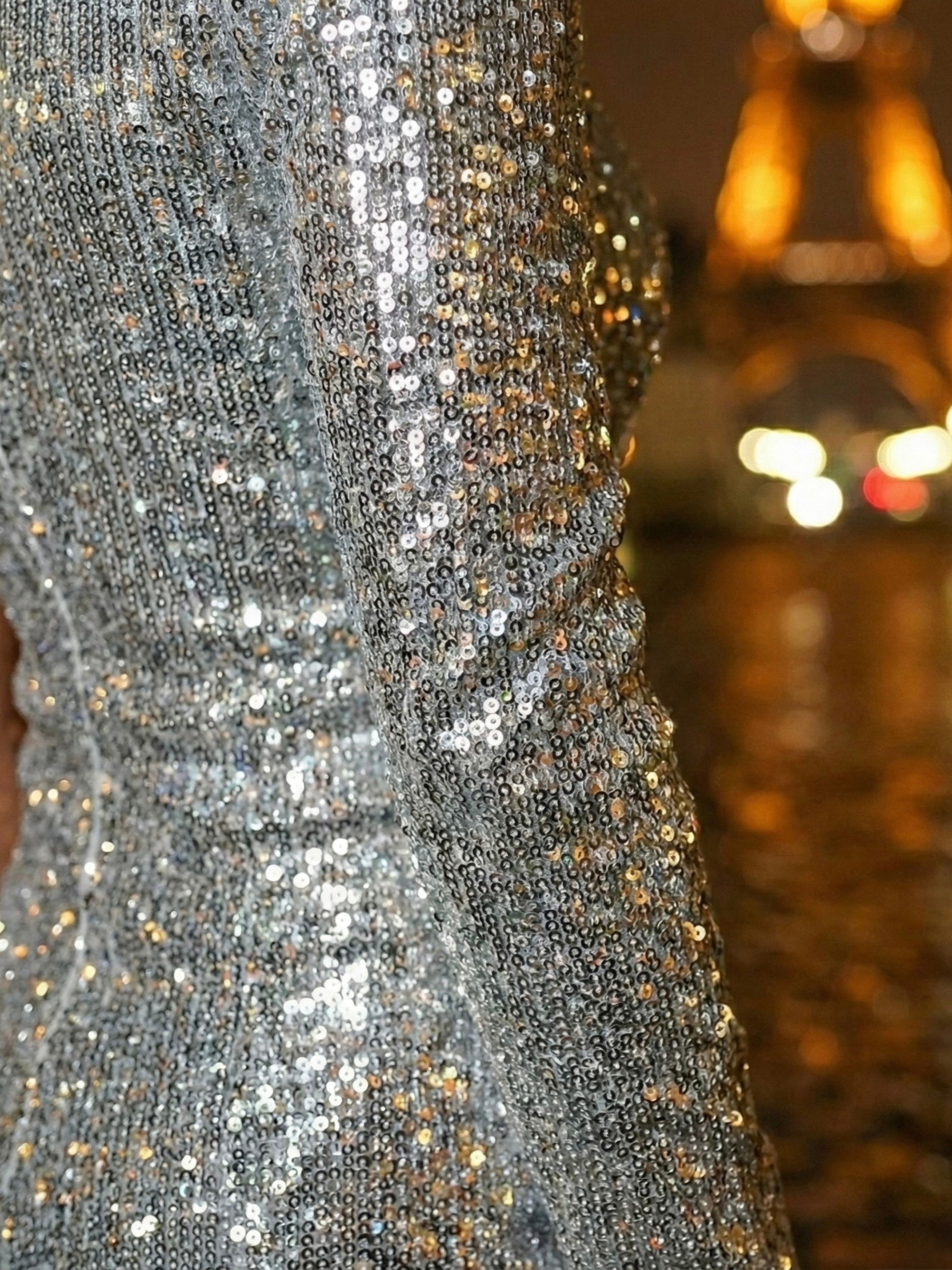Asymmetric Sequins Dress
