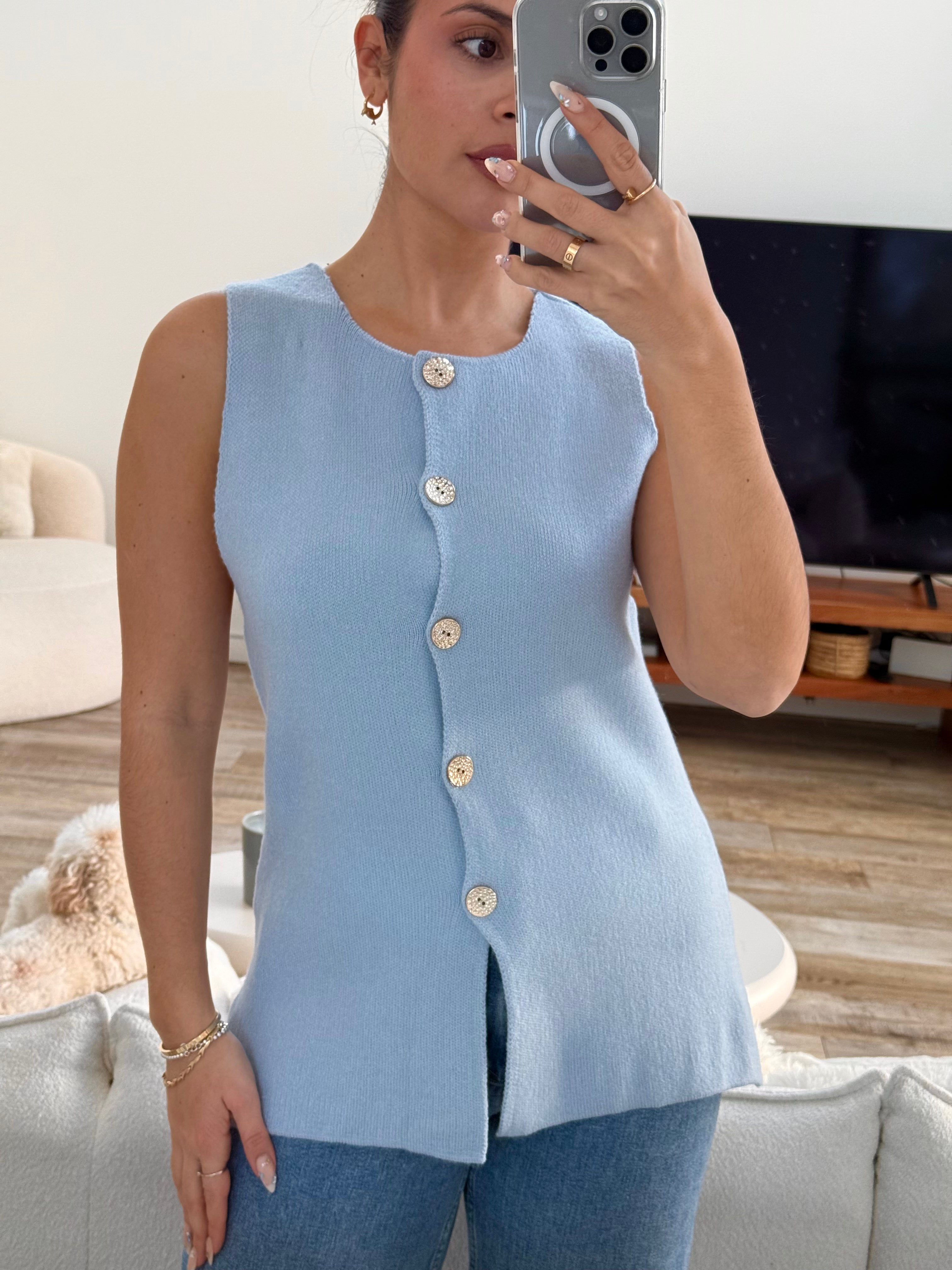 Chaleco Punto Botones