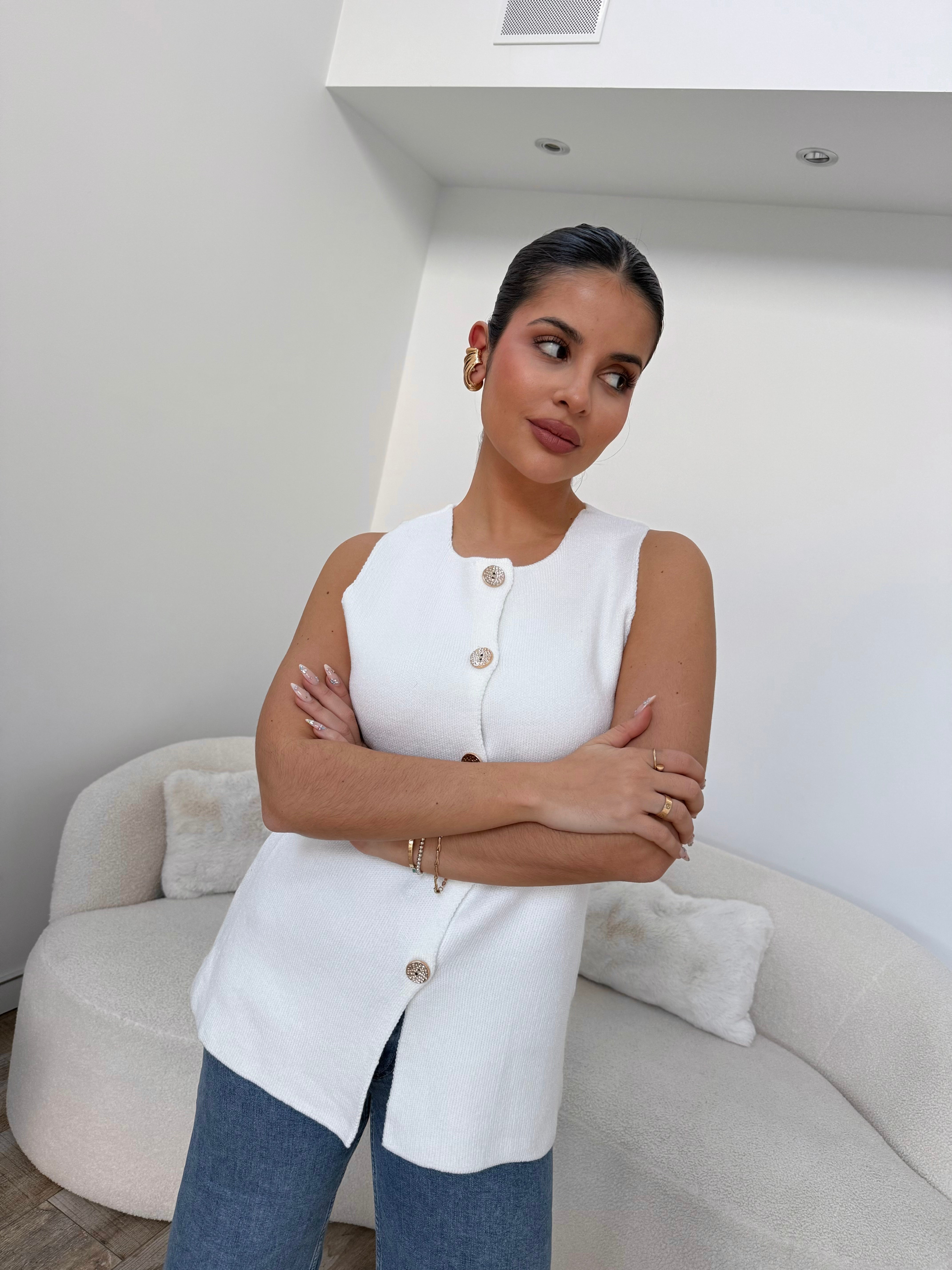 Chaleco Punto Botones