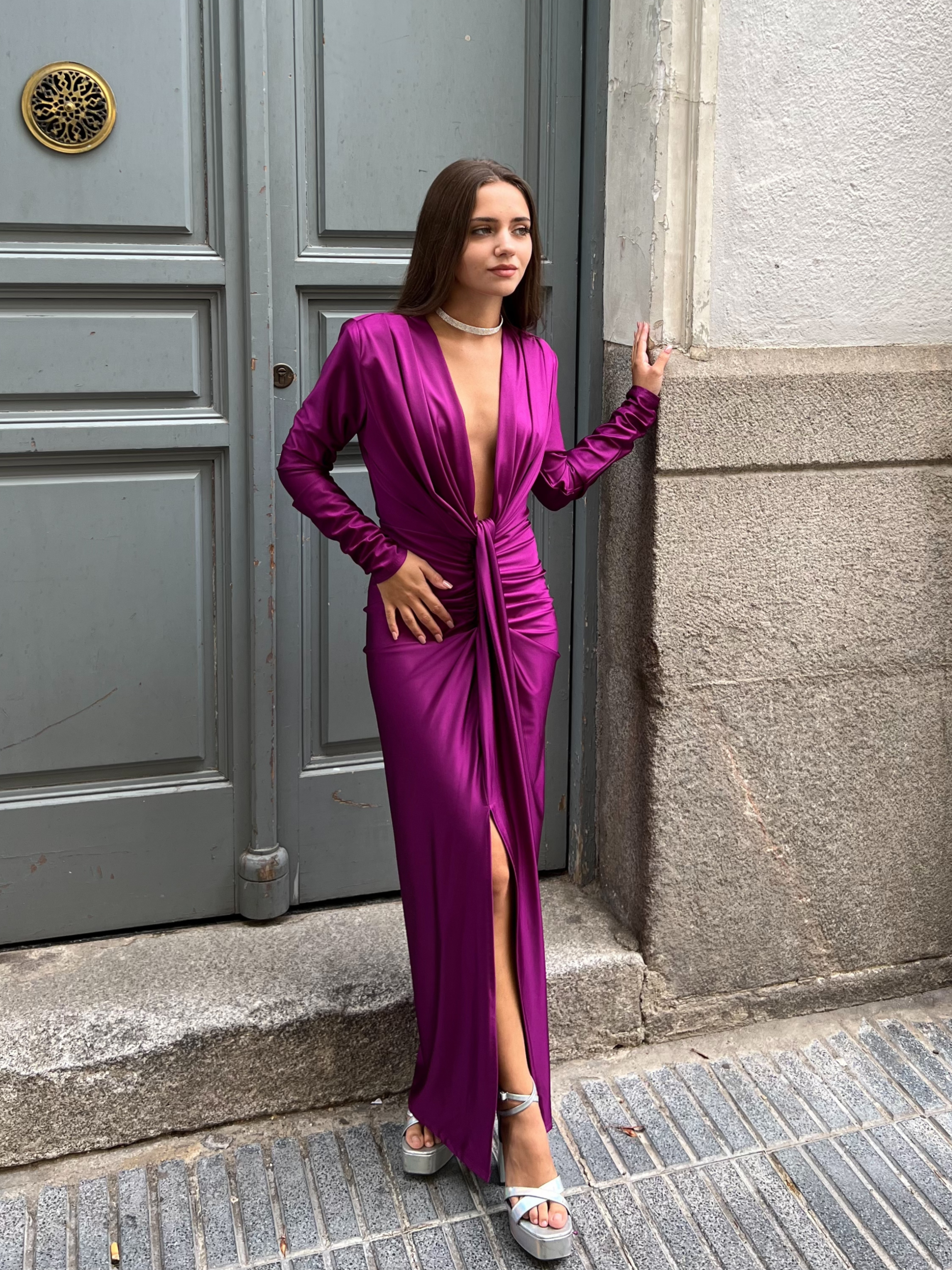 Vestido Nudo Fruncido