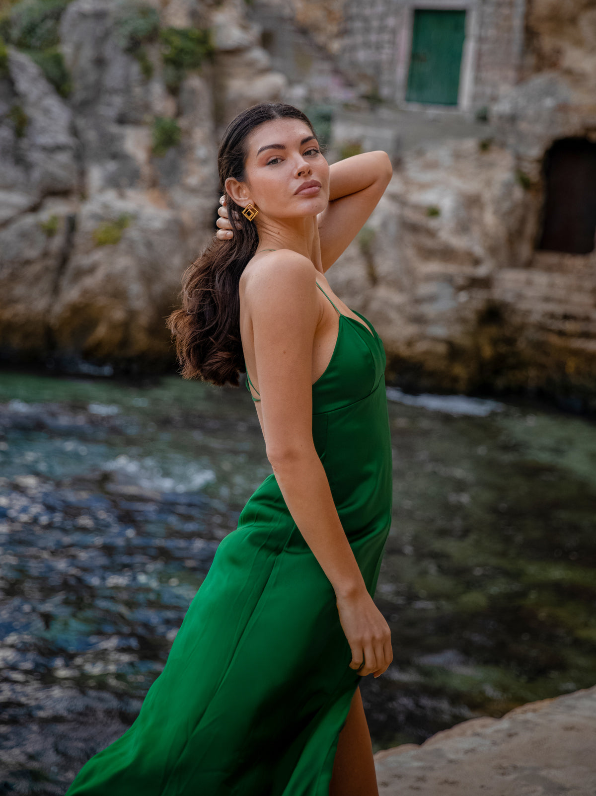 Vestido largo fluido Escote ligeramente pronunciado