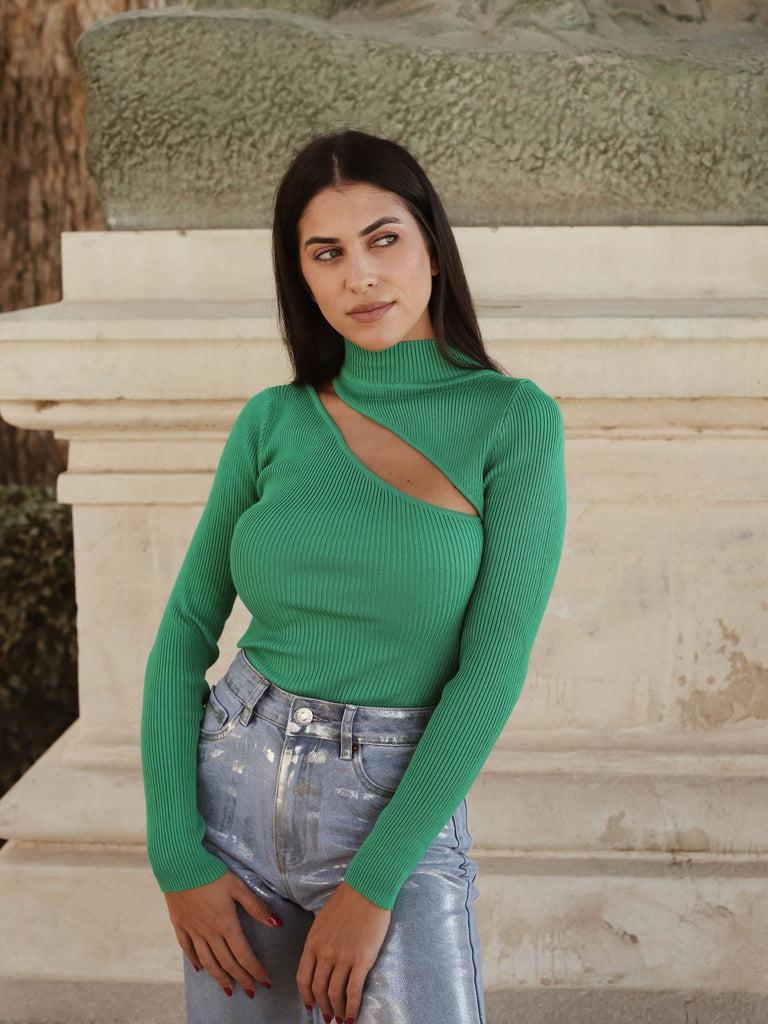 Sweater cutout verde