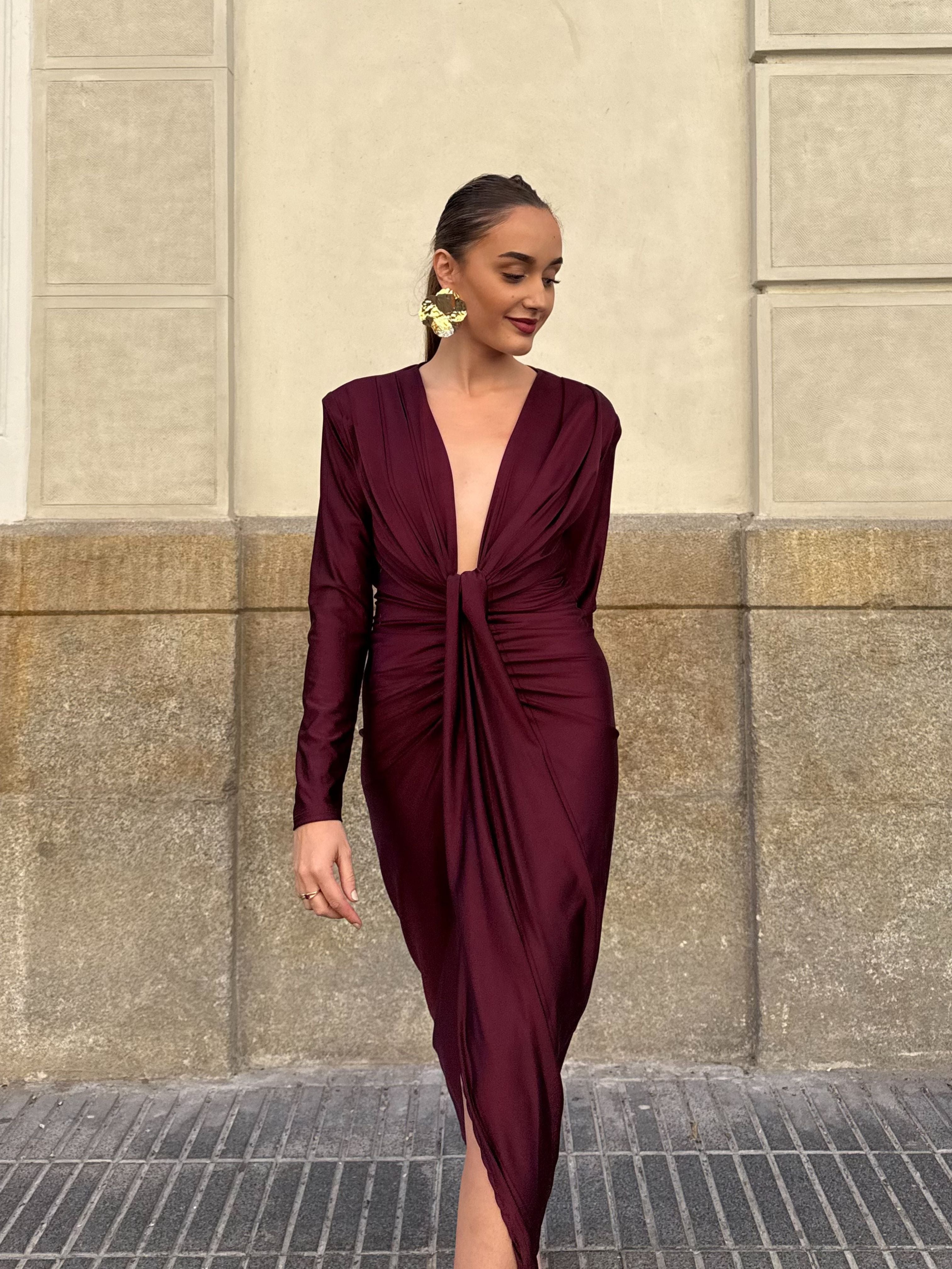 Vestido Nudo Fruncido