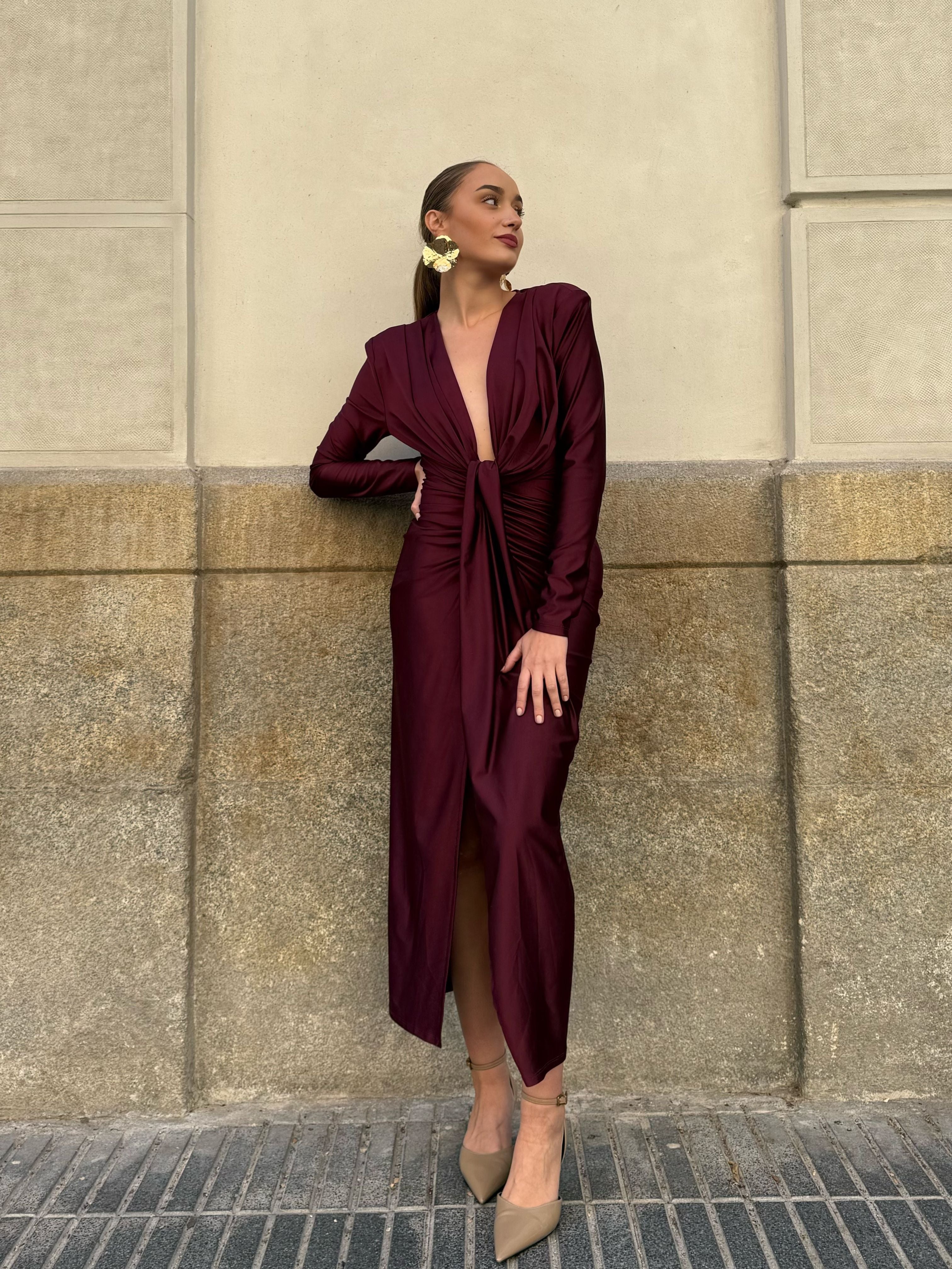 Vestido Nudo Fruncido