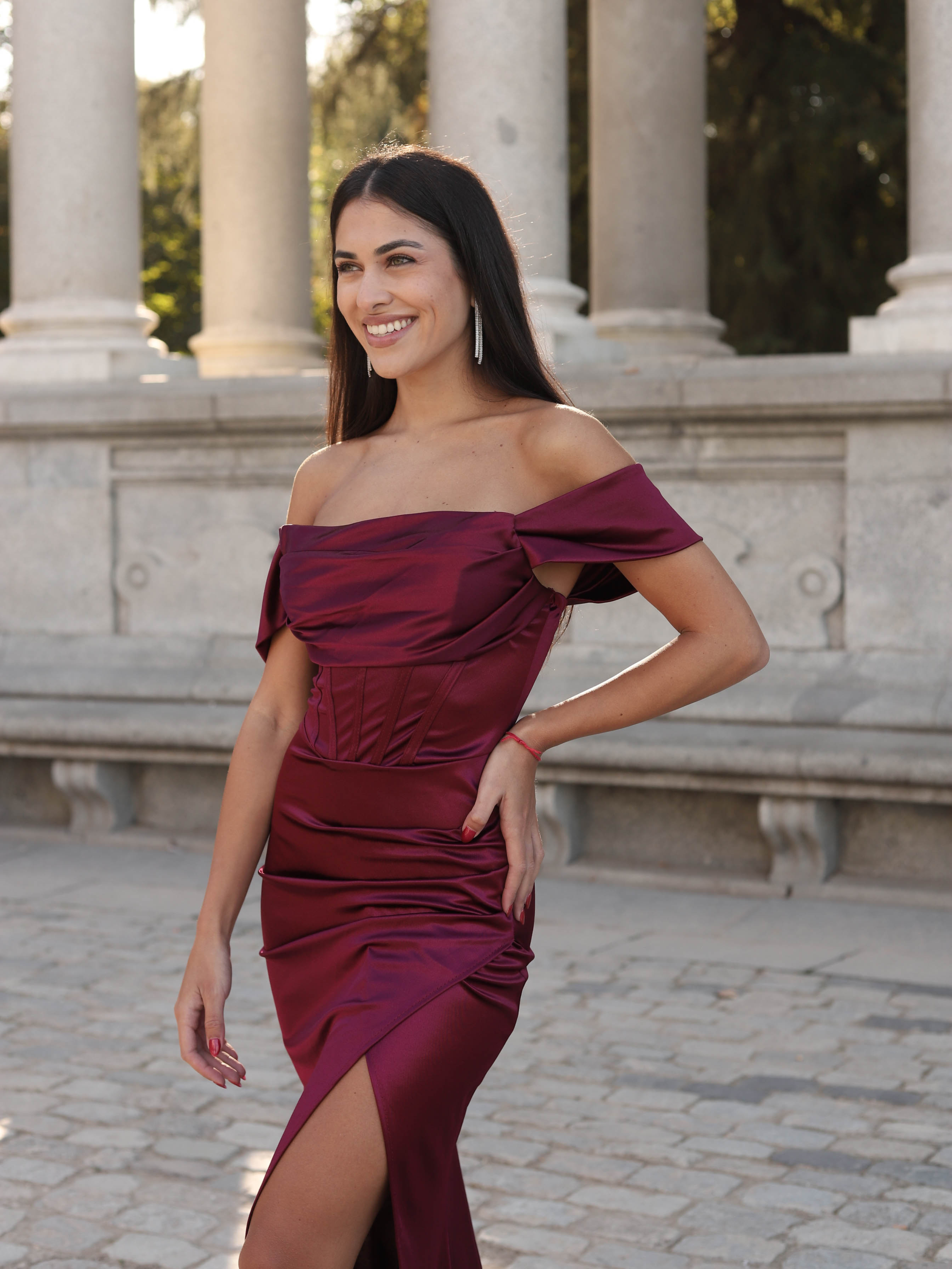 vestido largo estilo Bridgerton