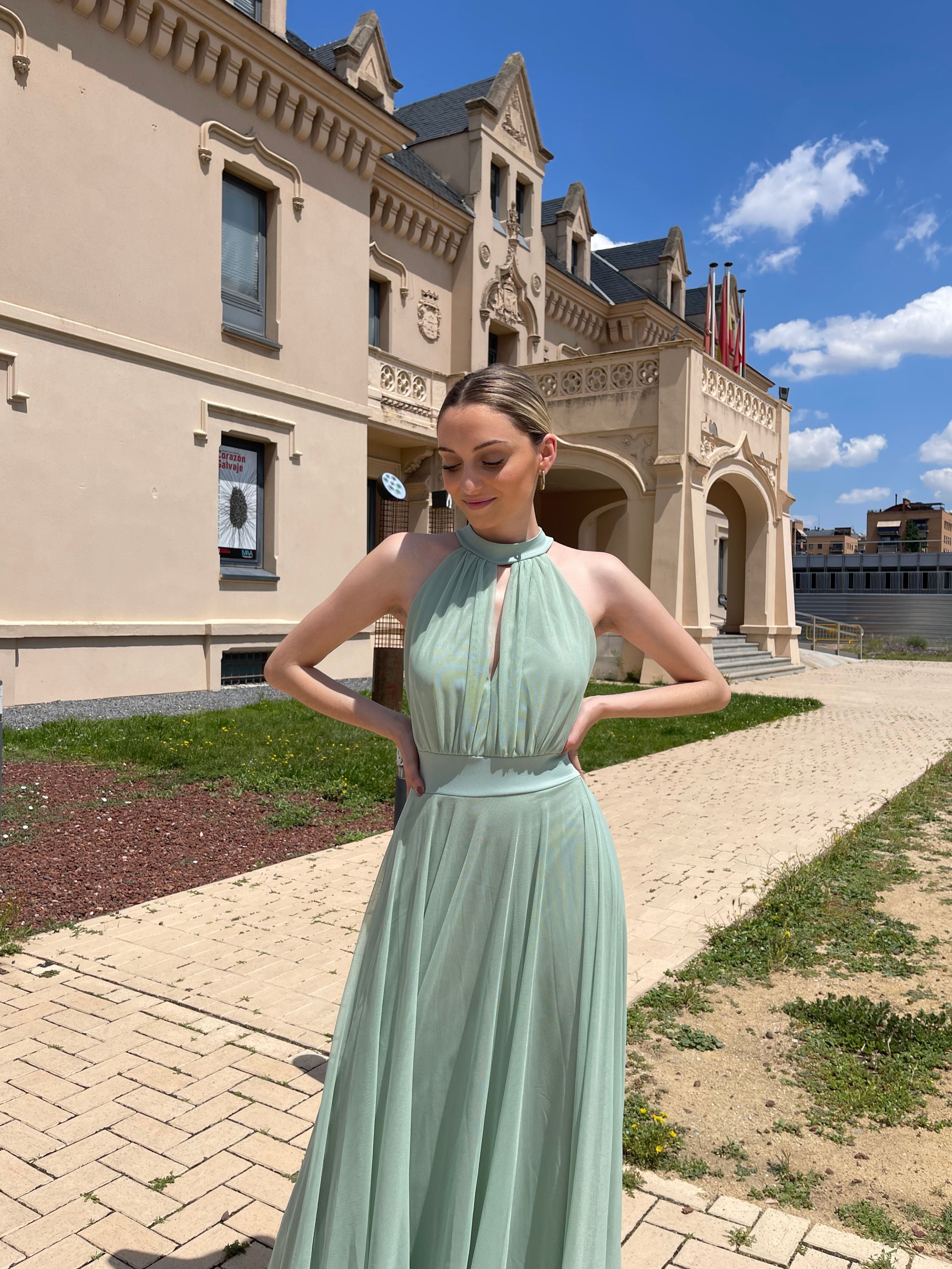 Vestido largo Escote halte