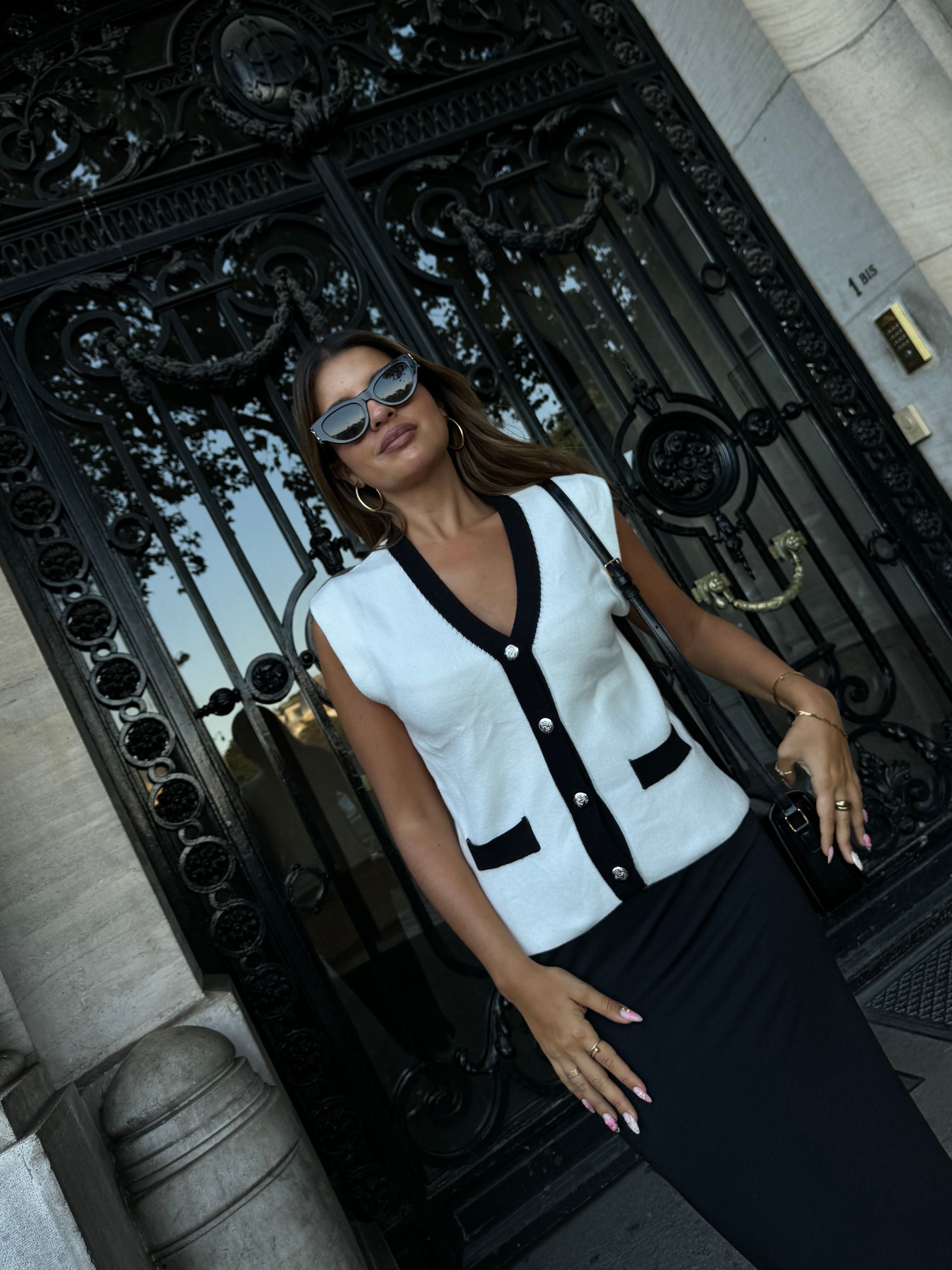 Chaleco Punto Bicolor