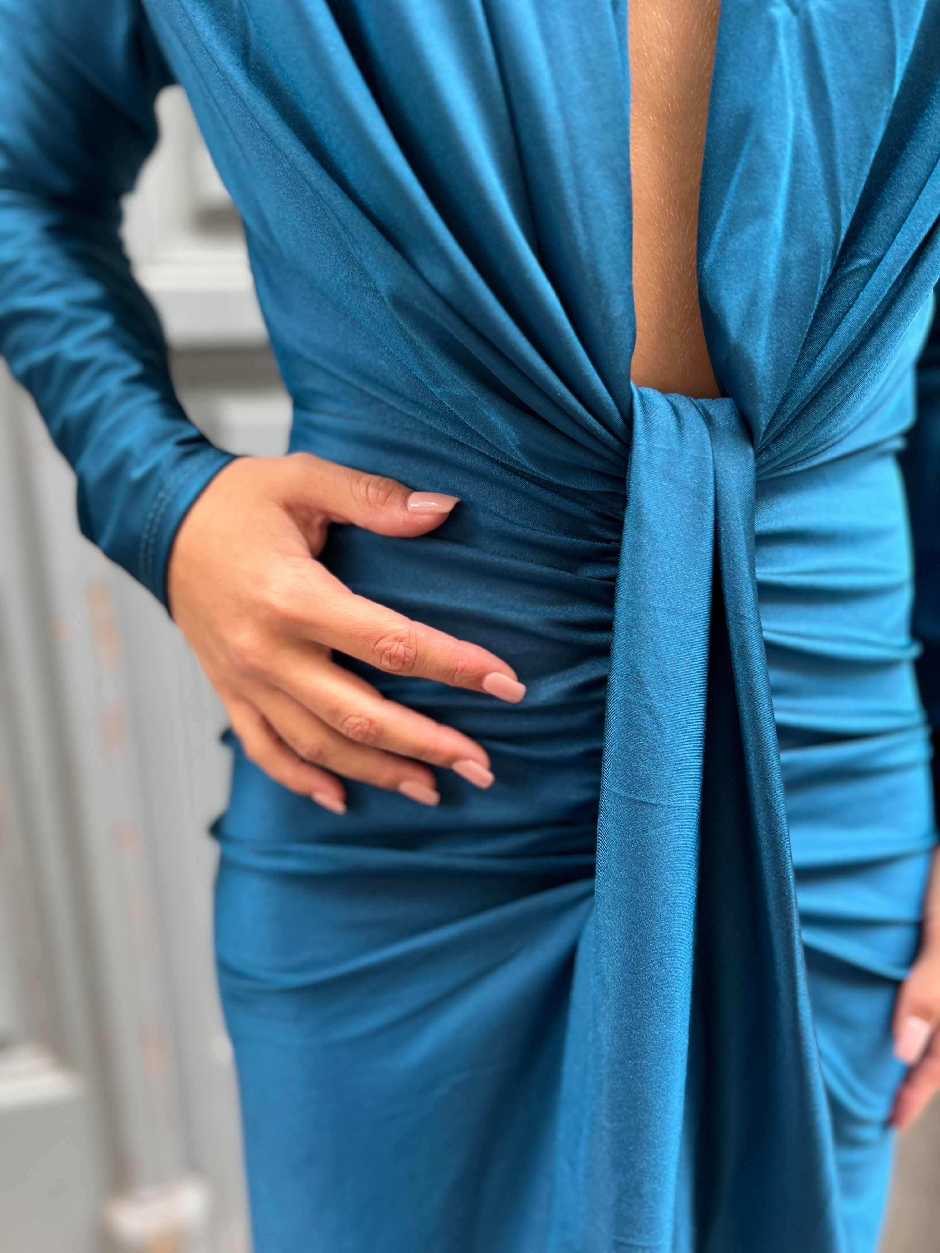 Vestido Nudo Fruncido