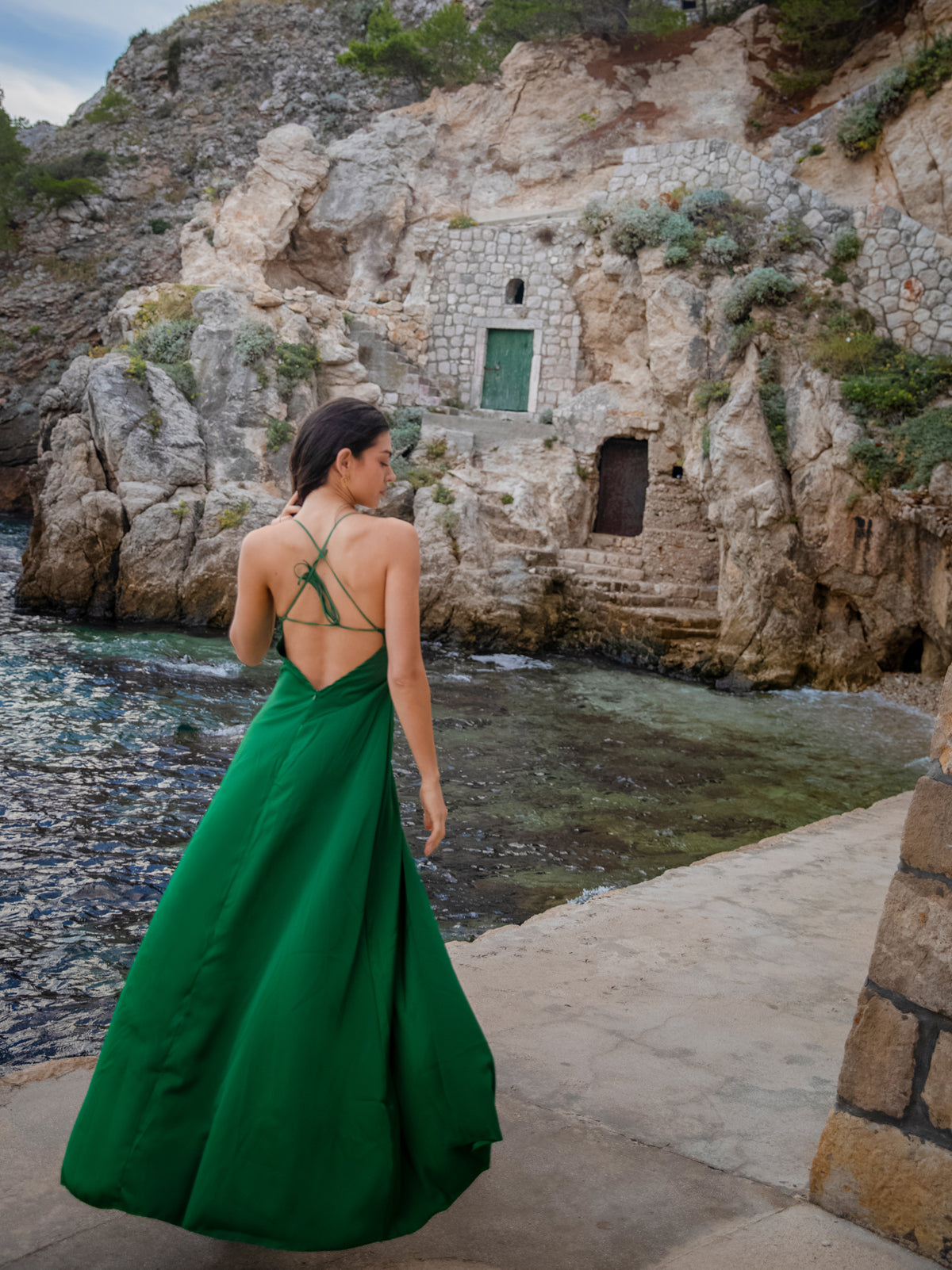 Vestido largo fluido Escote ligeramente pronunciado